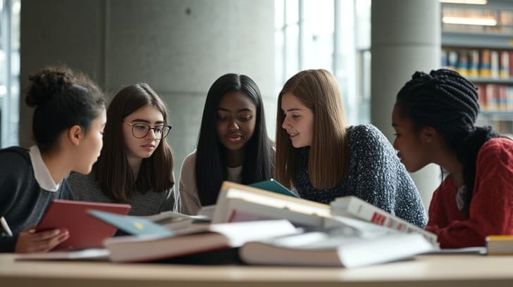 Students studying together